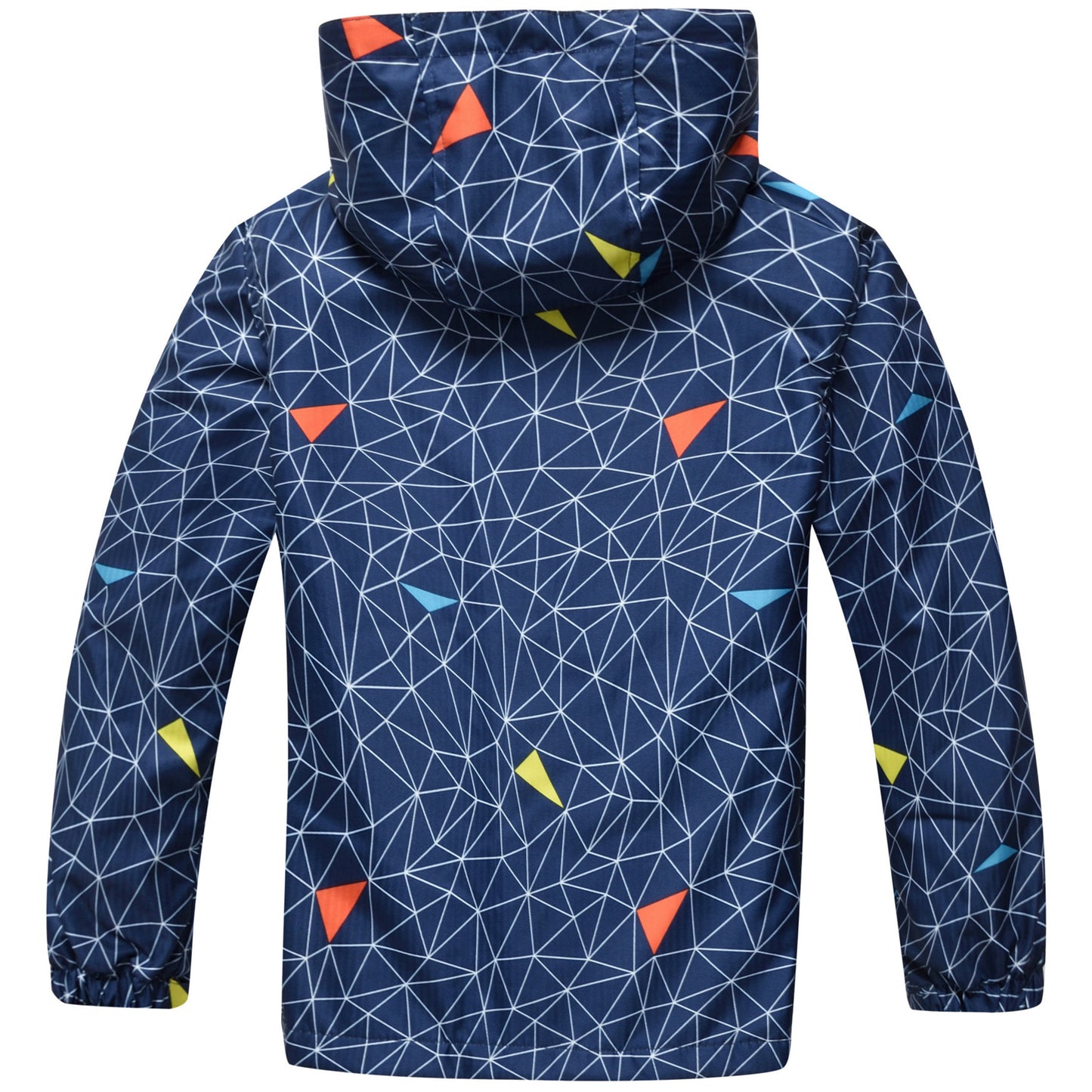 Fewlby Boys Rain Jacket Zipper Hoodies Lightweight Waterproof Raincoats Windbreakers for Kids S-2XL Size
