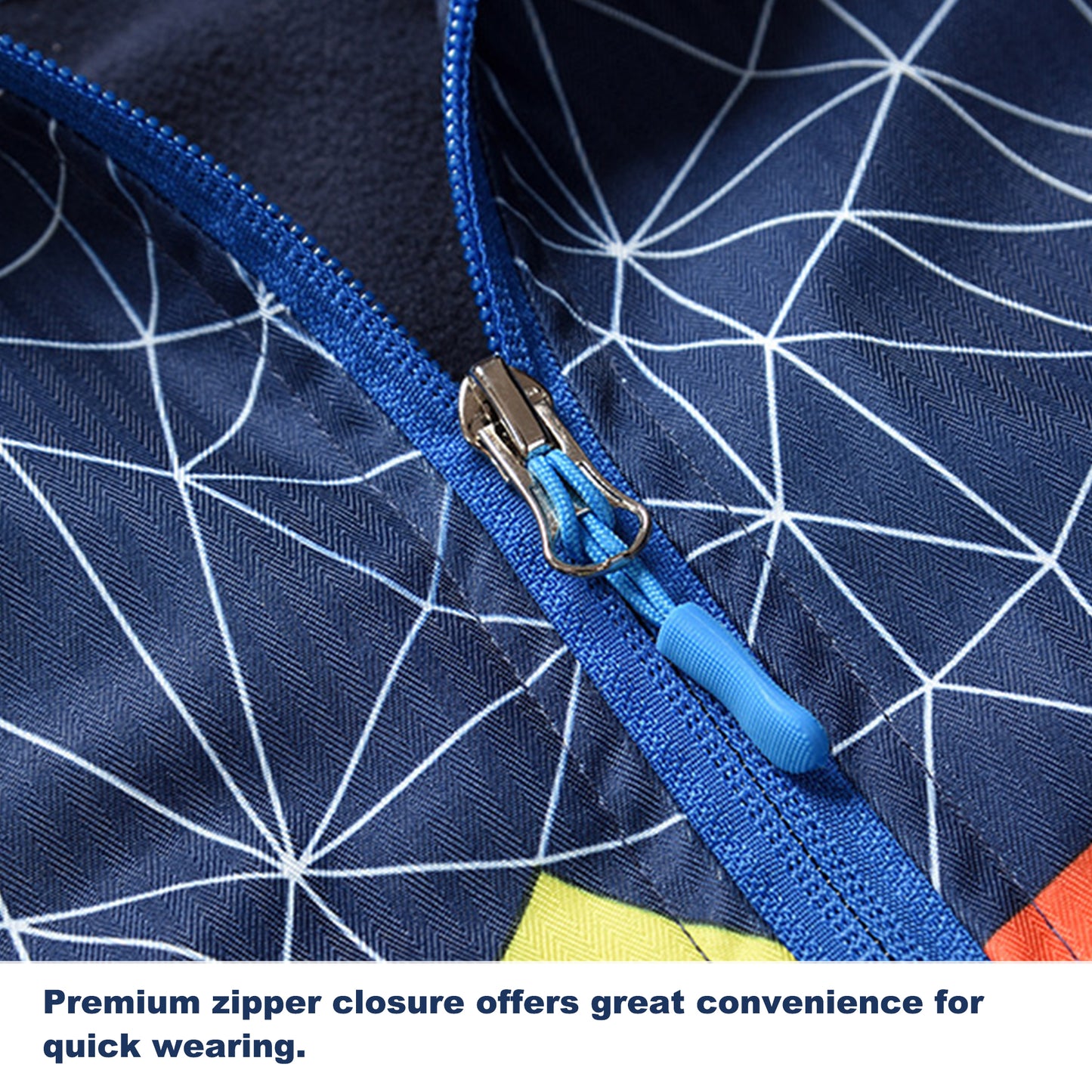 Fewlby Boys Rain Jacket Zipper Hoodies Lightweight Waterproof Raincoats Windbreakers for Kids S-2XL Size