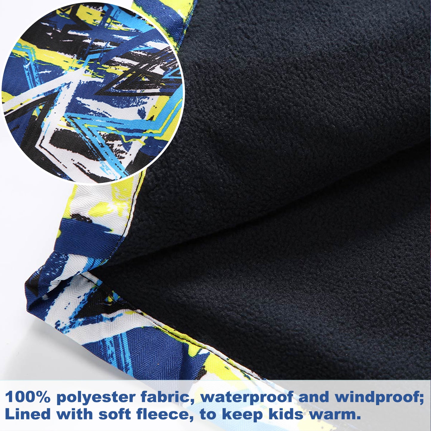 Fewlby Boys Rain Jacket Zipper Hoodies Lightweight Waterproof Raincoats Windbreakers for Kids S-2XL Size 4-12 Years