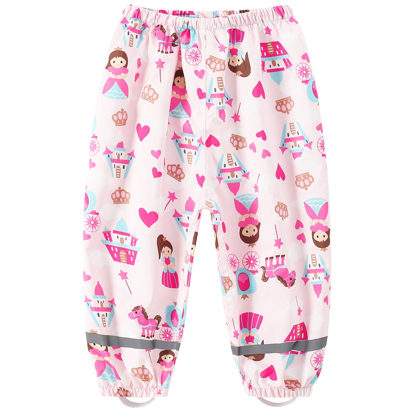 Toddler Rain Pants Kids' Waterproof Rain Pants Lightweight Reflective Rain Wear for Boys Girls
