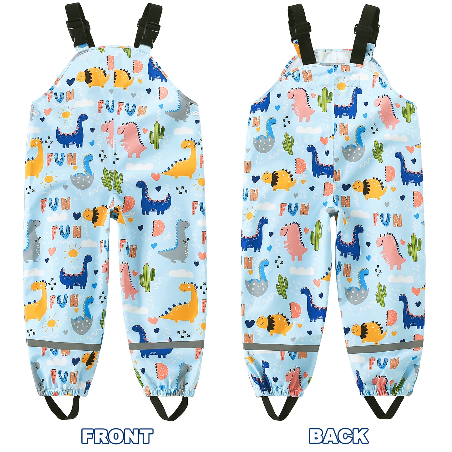 Kids Waterproof Rain Bib Pants, Toddlers Suspender Mud Dirty Proof Rain Wear