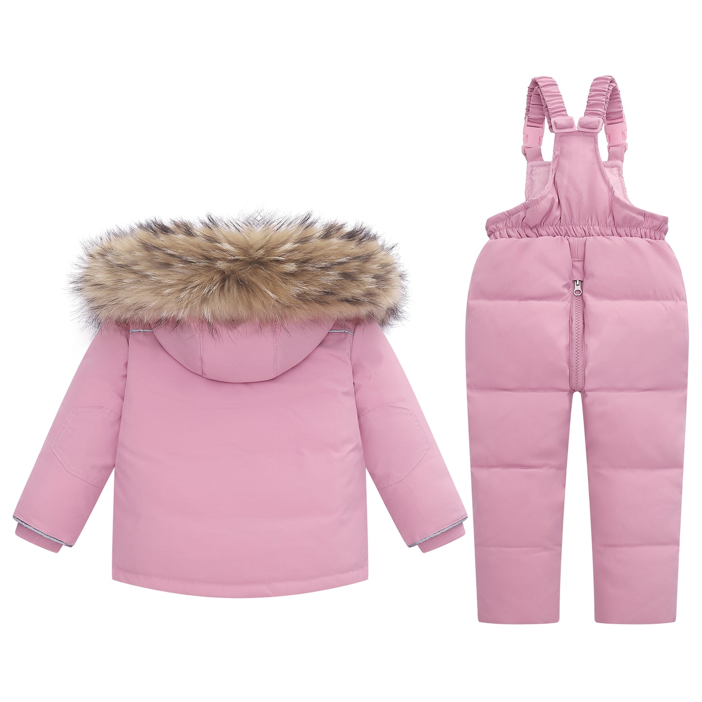 Kids Snowsuit Set 2-Piece Ski Suits, Winter Hooded Puffer Jacket and Snow Bib Pants, Toddler Ultralight Skisuit Set for 18 Months - 5 Years