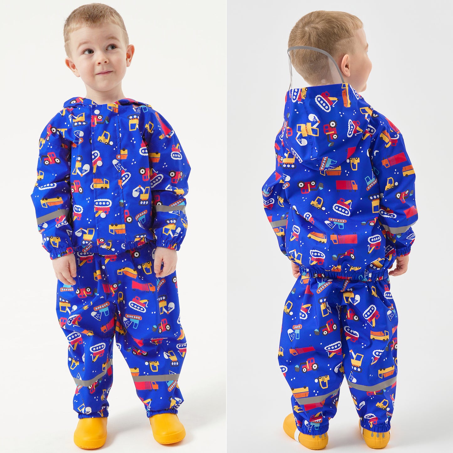 Kids Rainsuit Cartoon Raincoat Set, Toddlers Waterproof Raincoat with Pants Child Rainset Rainwear