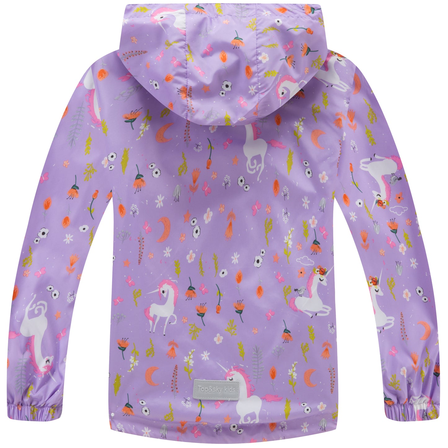 Girls Rain Jackets Waterproof Lightweight Hooded Cotton Kids Outdoor Raincoats Breathable Windbreakers 4-11 Years