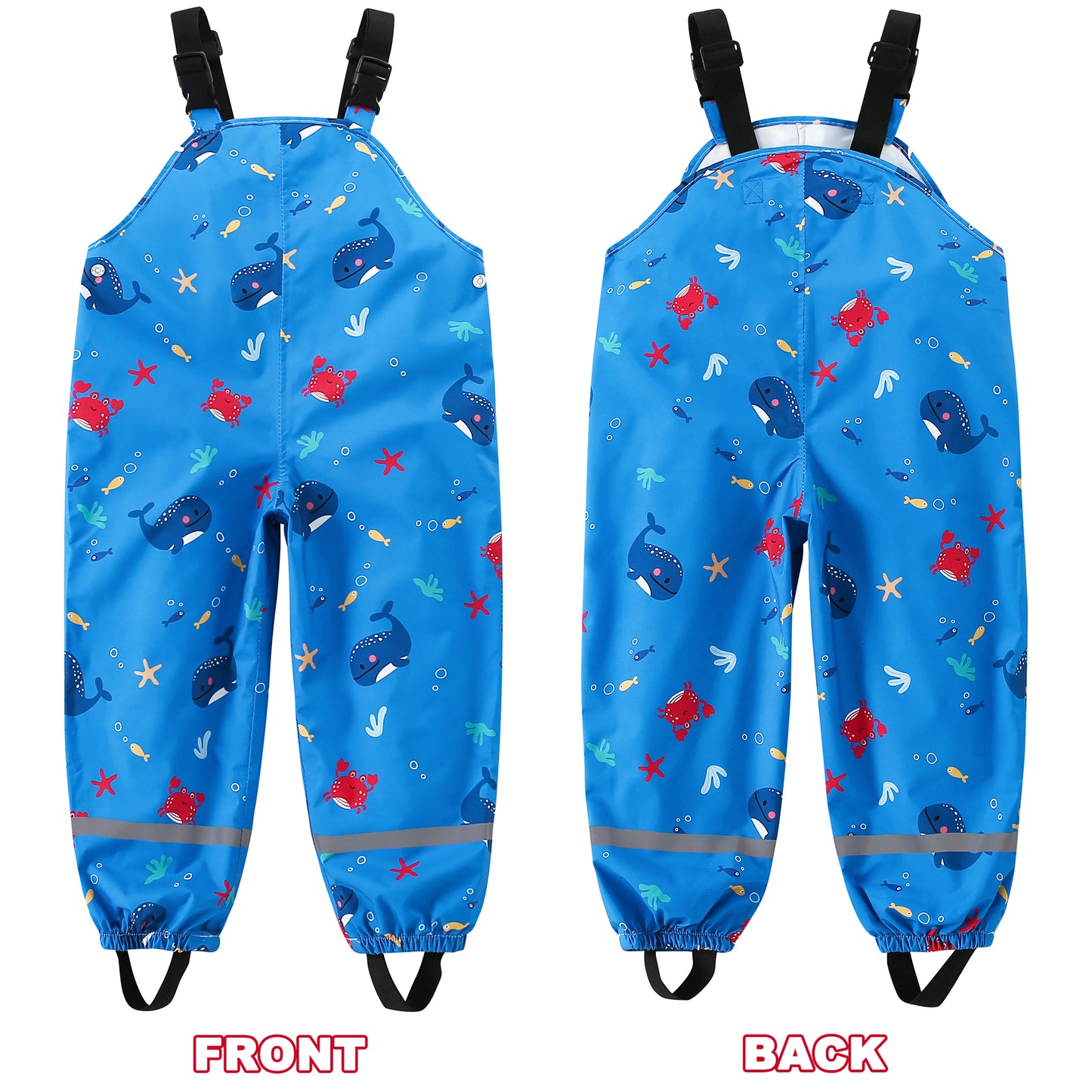 Kids Waterproof Rain Bib Pants, Toddlers Suspender Mud Dirty Proof Rain Wear