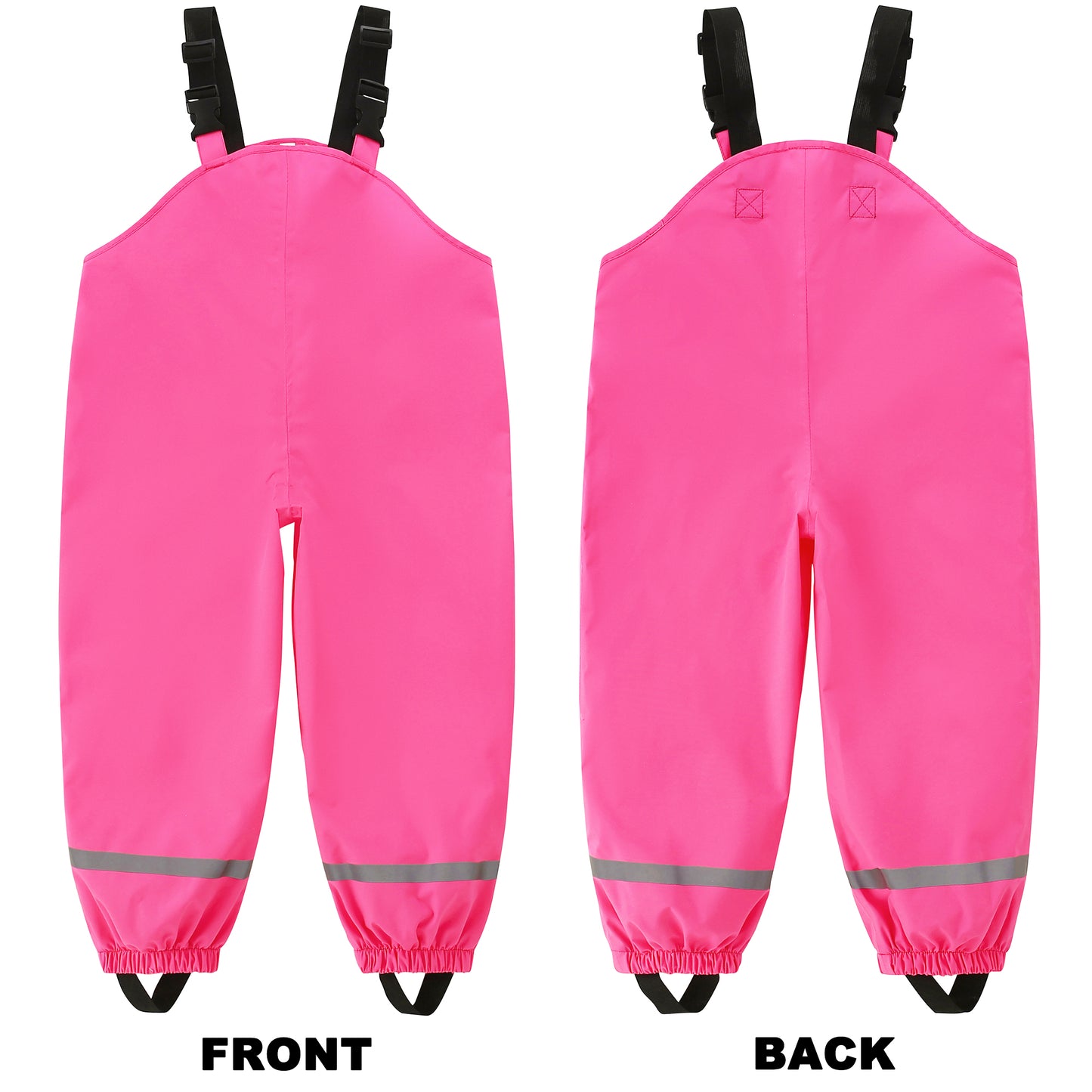 Fewlby Kids Rain Bib Pants, Toddlers Waterproof Suspender Dirty Proof Rain Wear for Boys and Girls