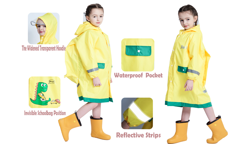 Kids Raincoats for Girls Boys Cartoon Toddler Waterproof Rain Wear Children Raincoat Jacket Poncho M-3XL Size