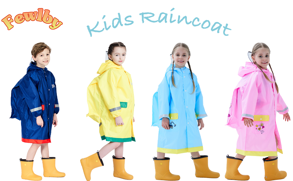 Kids Raincoats for Girls Boys Cartoon Toddler Waterproof Rain Wear Children Raincoat Jacket Poncho M-3XL Size
