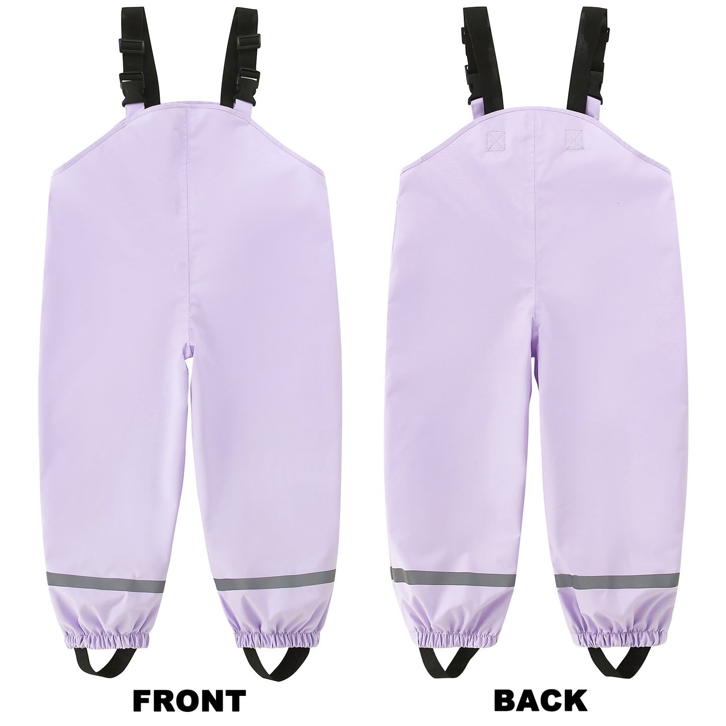 Fewlby Kids Rain Bib Pants, Toddlers Waterproof Suspender Dirty Proof Rain Wear for Boys and Girls