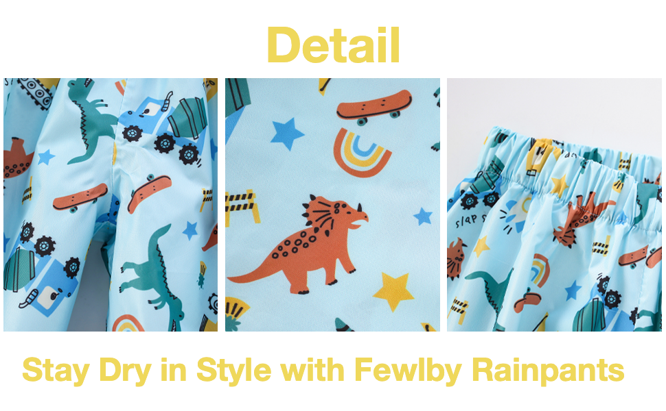 Toddler Rain Pants Kids' Waterproof Rain Pants Lightweight Reflective Rain Wear for Boys Girls