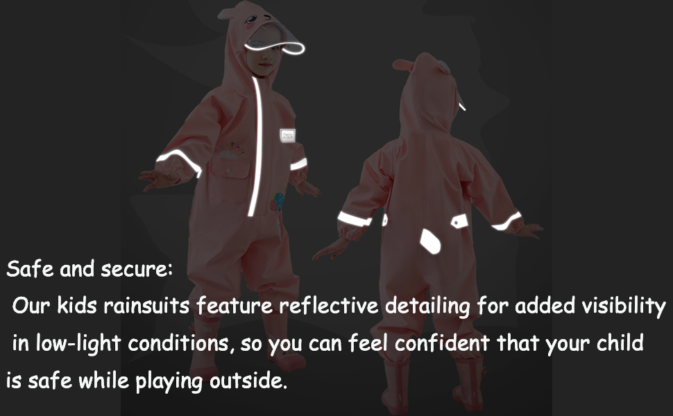 Kids Toddler Boys Girls Rain Suit Waterproof One Piece Coverall