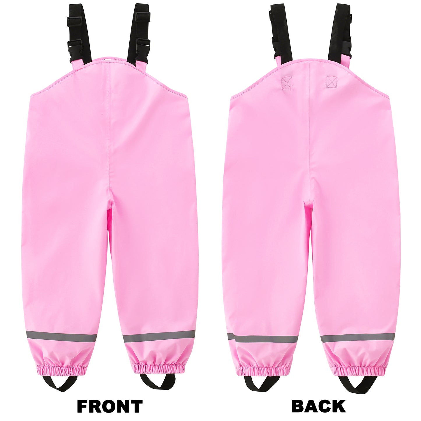 Fewlby Kids Rain Bib Pants, Toddlers Waterproof Suspender Dirty Proof Rain Wear for Boys and Girls