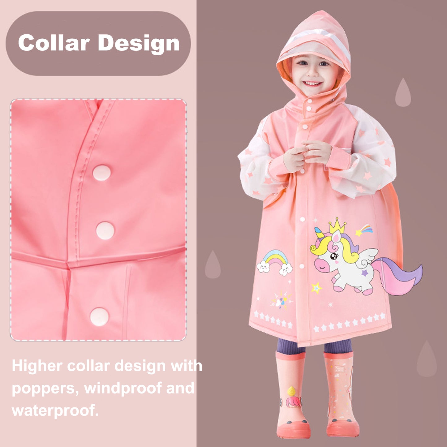 Kids Raincoats Waterproof Rain Poncho Girls Boys Rain Jacket Toddler Cartoon Rain Wear S-4XL Size