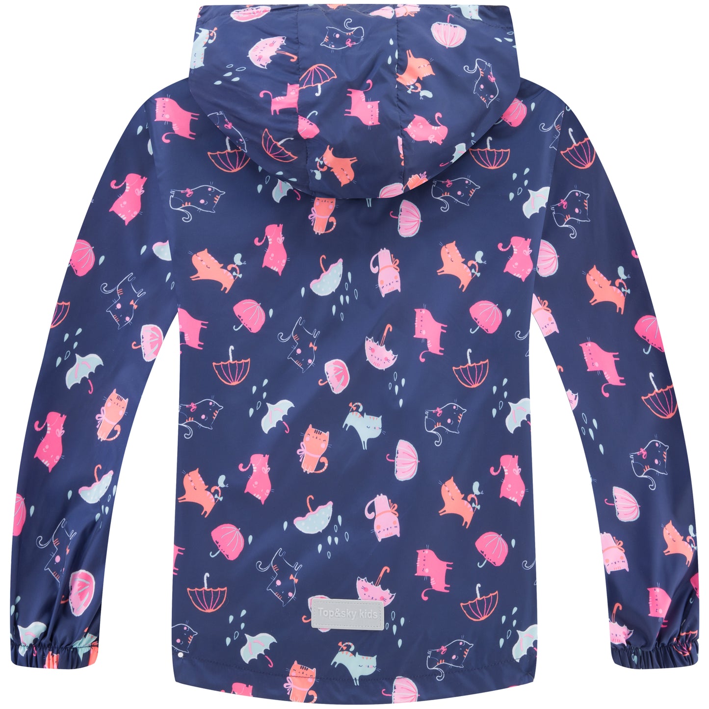 Girls Rain Jackets Waterproof Lightweight Hooded Cotton Kids Outdoor Raincoats Breathable Windbreakers 4-11 Years