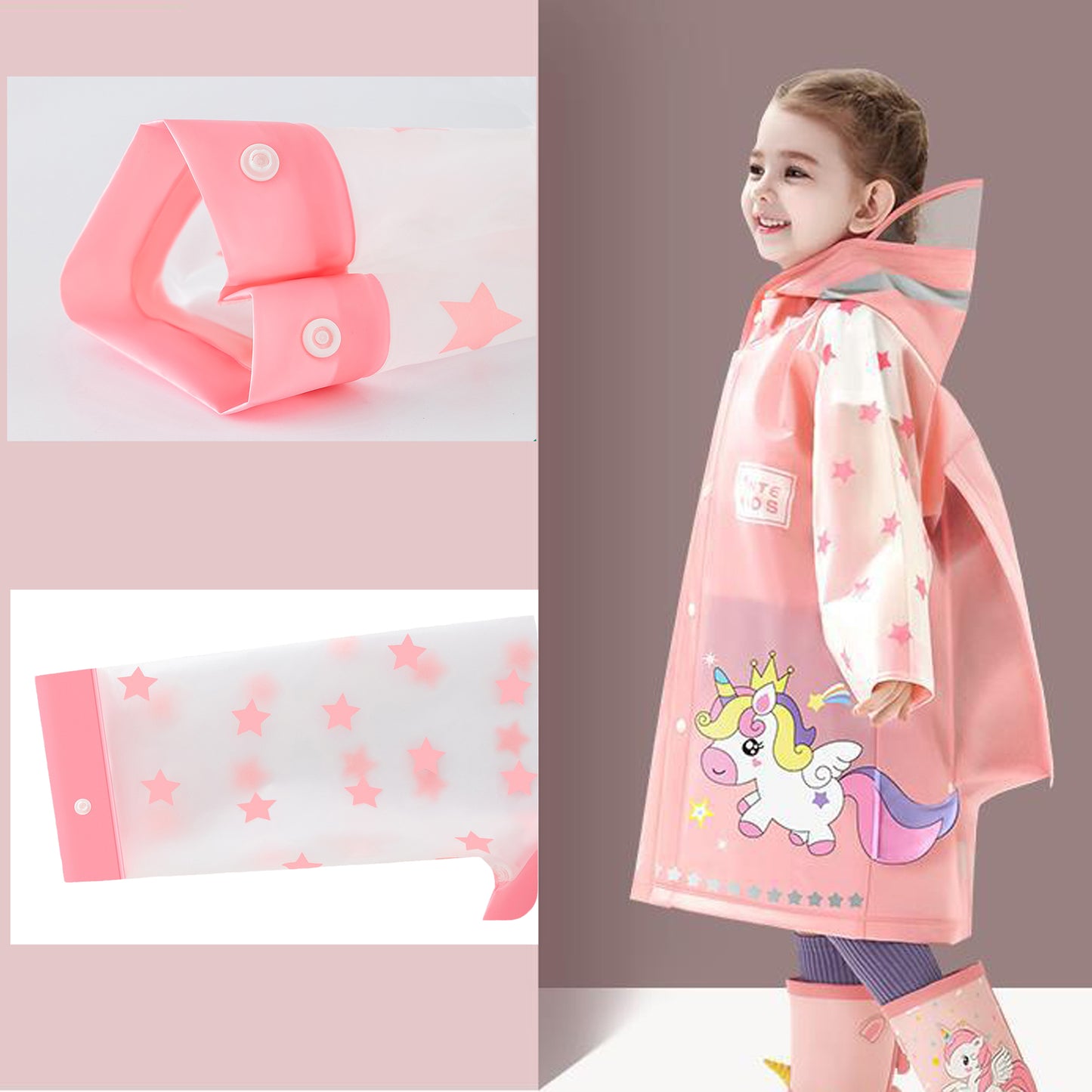 Kids Raincoats Waterproof Rain Poncho Girls Boys Rain Jacket Toddler Cartoon Rain Wear S-4XL Size