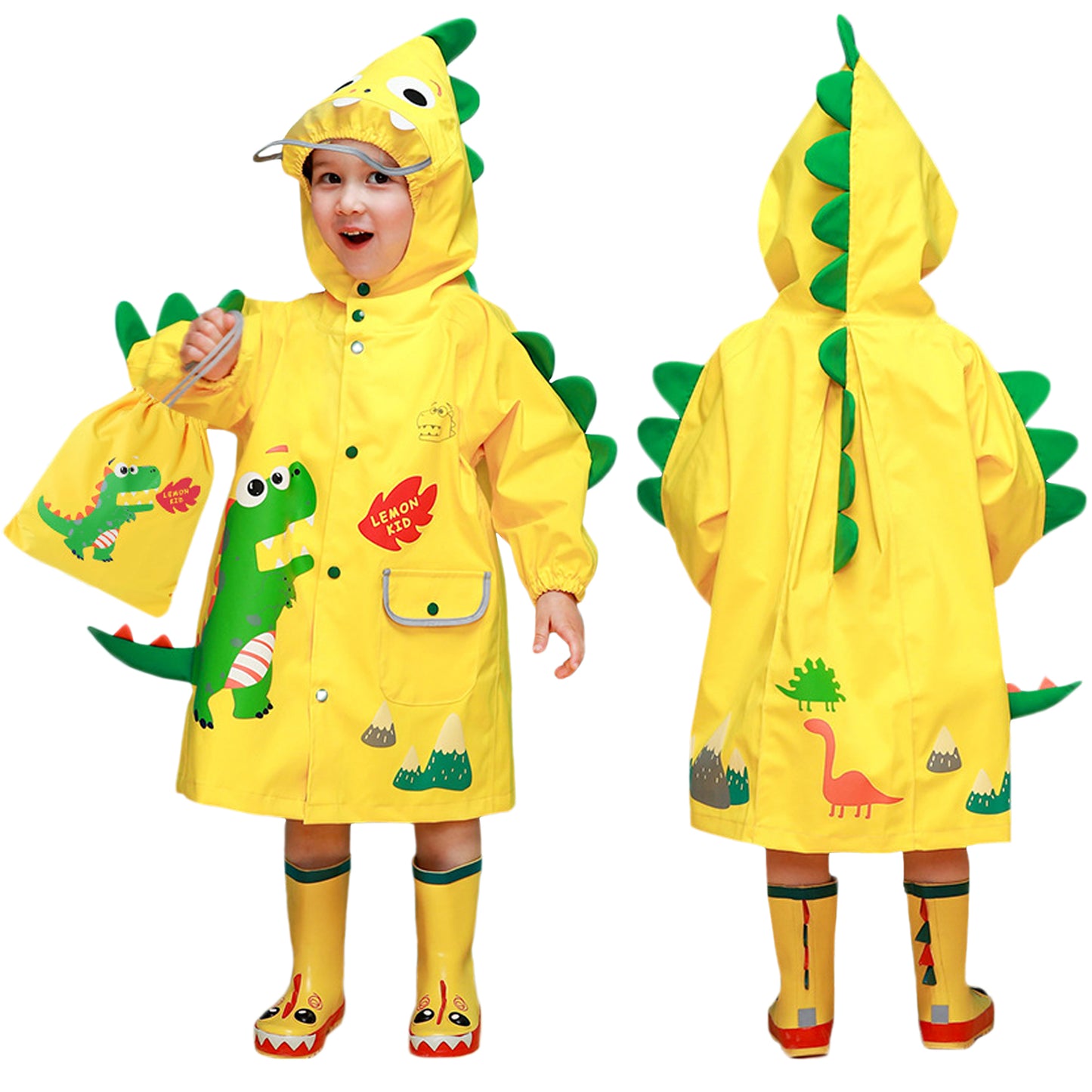 Kids Raincoat Boys Girls Toddler Rain Poncho Waterpoof Rain Jacket Children Cartoon Rainwear 2-8 Years…