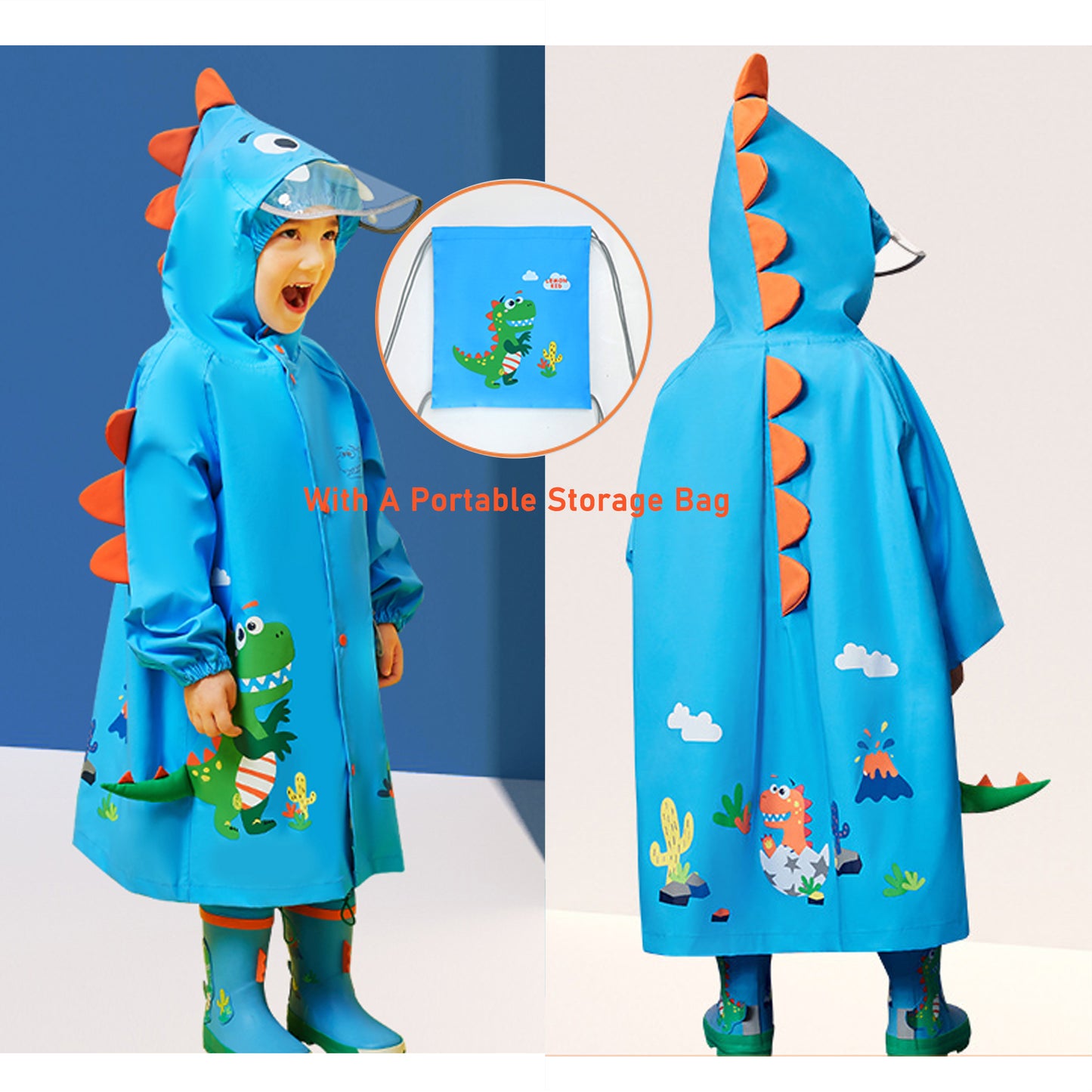 Kids Raincoat Boys Girls Toddler Rain Poncho Waterpoof Rain Jacket Children Cartoon Rainwear 2-8 Years…