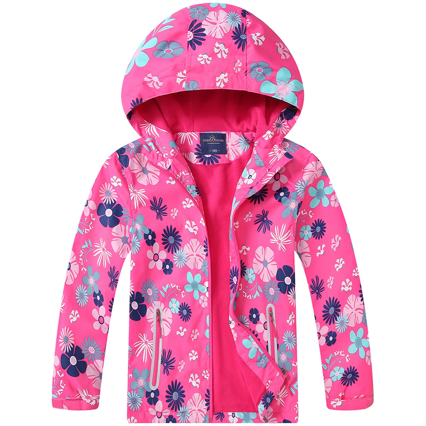 Fewlby Toddler Girls Raincoat Hooded Waterproof Lightweight Kids Rain Poncho Jacket Windbreaker for kids