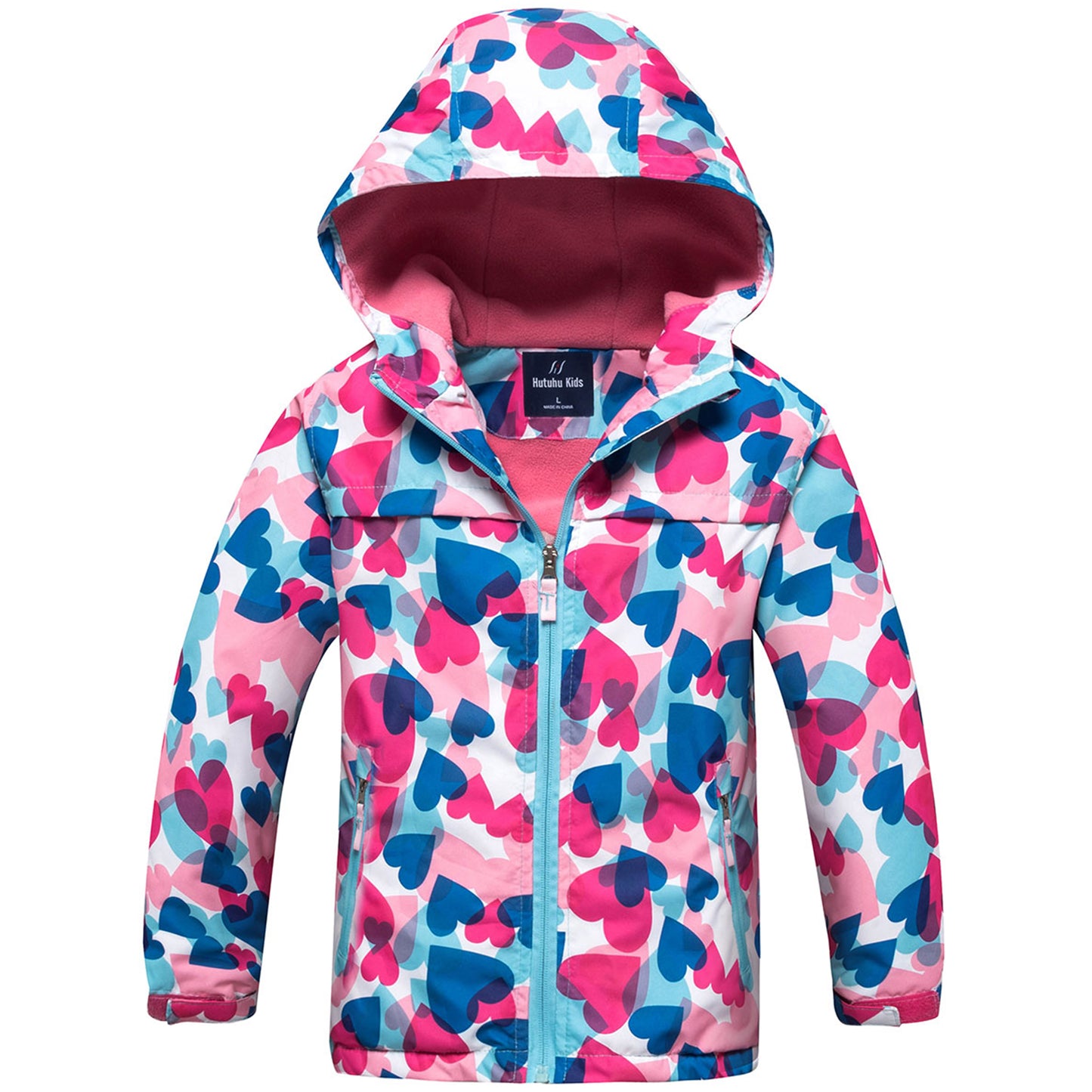 Fewlby Toddler Girls Raincoat Hooded Waterproof Lightweight Kids Rain Poncho Jacket Windbreaker for kids