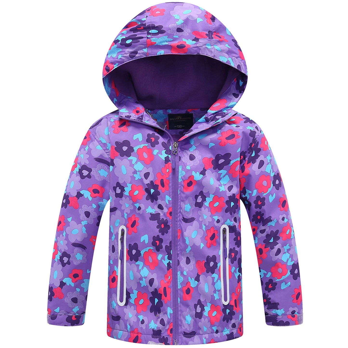 Fewlby Toddler Girls Raincoat Hooded Waterproof Lightweight Kids Rain Poncho Jacket Windbreaker for kids S-2XL Size