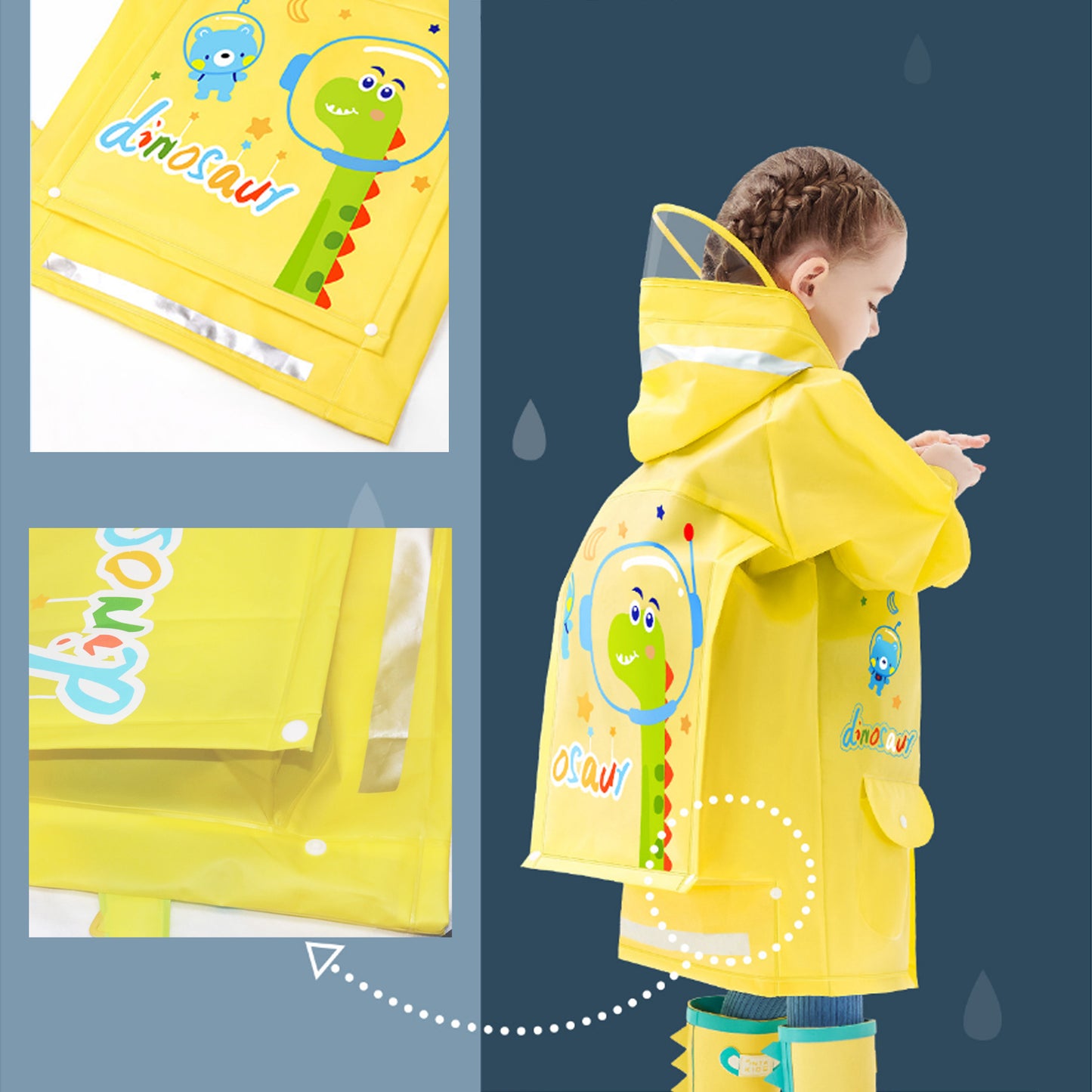 Kids Raincoats Waterproof Rain Poncho Girls Boys Rain Jacket Toddler Cartoon Rain Wear S-4XL Size