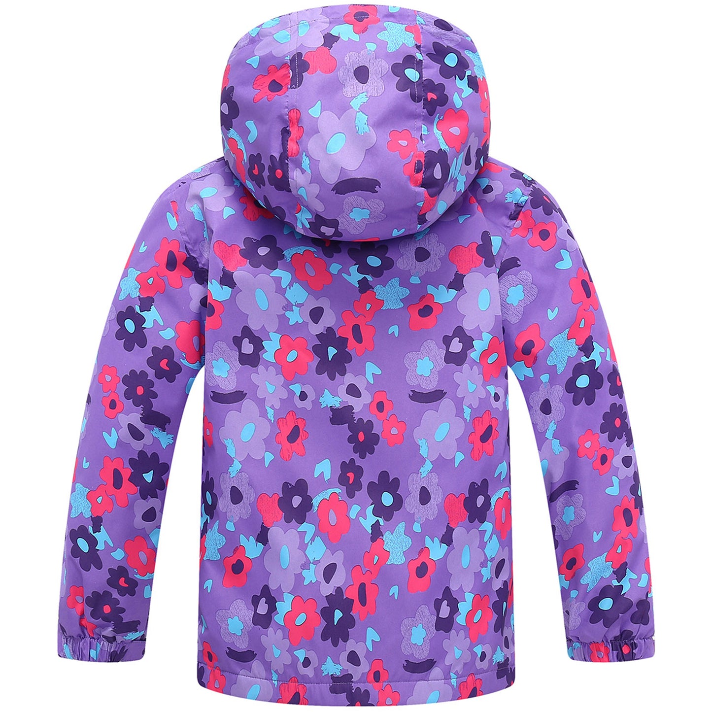 Fewlby Toddler Girls Raincoat Hooded Waterproof Lightweight Kids Rain Poncho Jacket Windbreaker for kids S-2XL Size