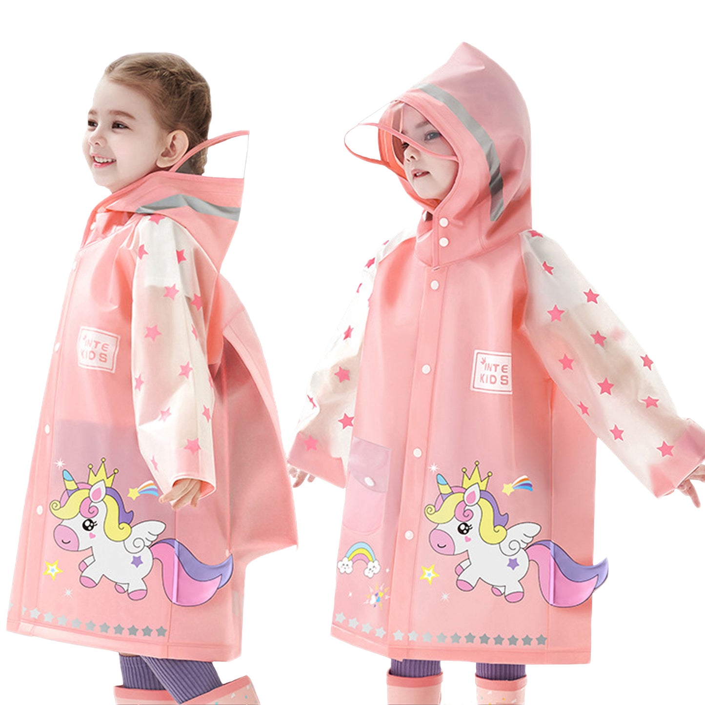 Kids Raincoats Waterproof Rain Poncho Girls Boys Rain Jacket Toddler Cartoon Rain Wear S-4XL Size