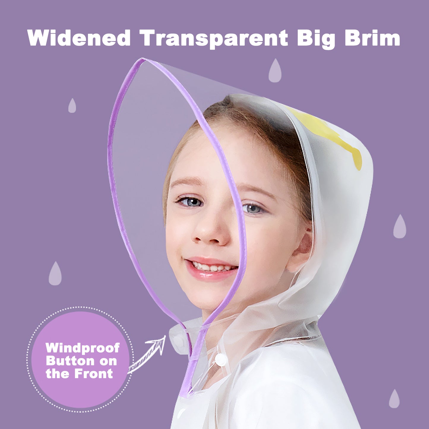 Kids Rain Coat for Girls Boys Cartoon Toddler Rain Wear Children Transparent Raincoat Jacket Poncho M-4XL Size 3-14 Years