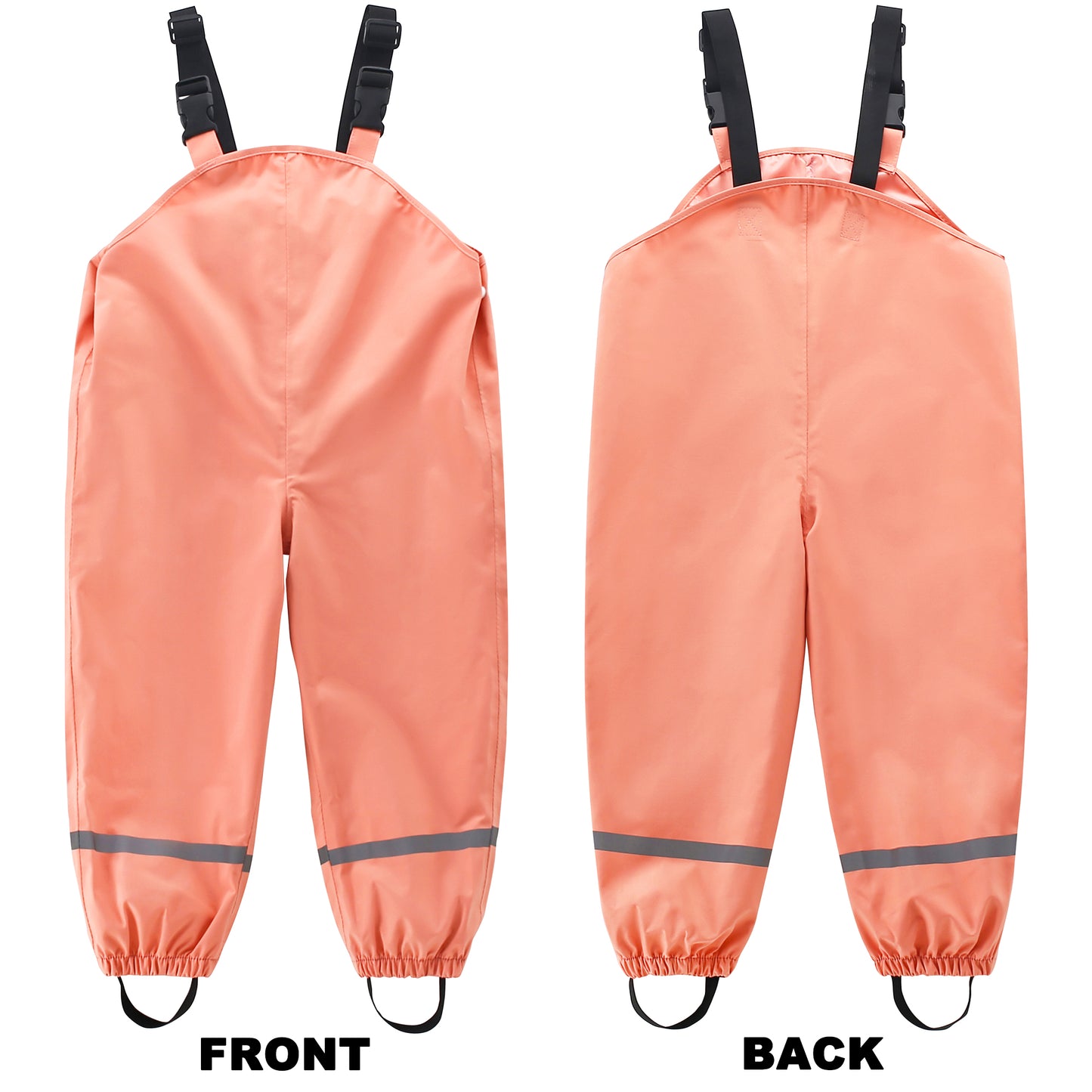 Kids Rain Bib Pants, Toddlers Waterproof Suspender Dirty Proof Rain Wear