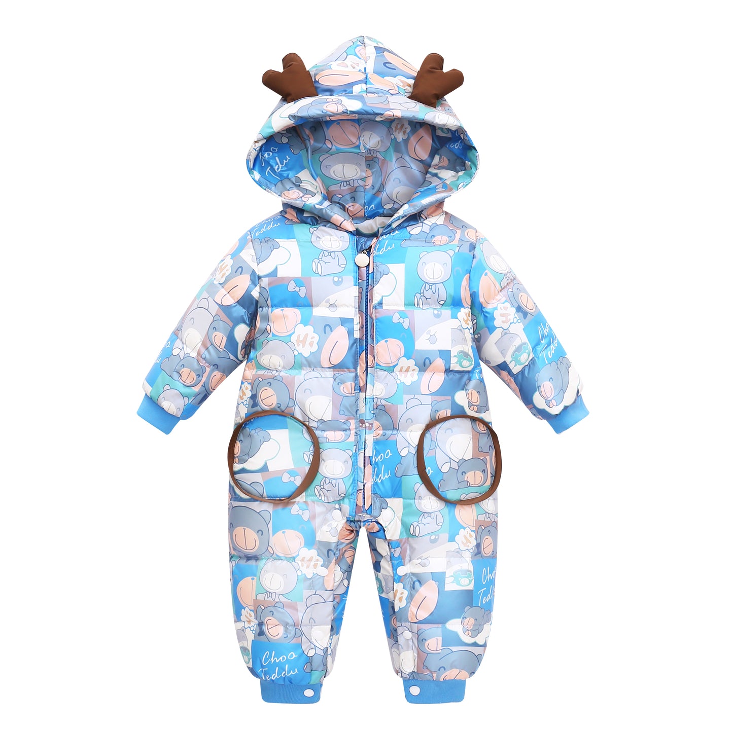 Baby Snowsuit Winter Outerwear Infant One-Piece Hooded Skisuit Boys Girls Thick Jumpsuit Warm Outfits