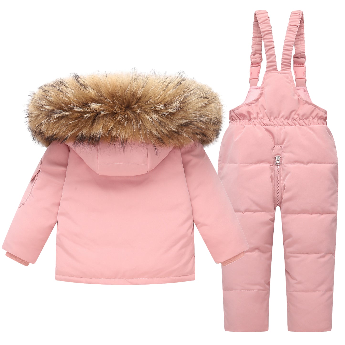 Kids Snowsuit Set 2PCS Ski Suits Puffer Down Jacket + Snow Bib Pants