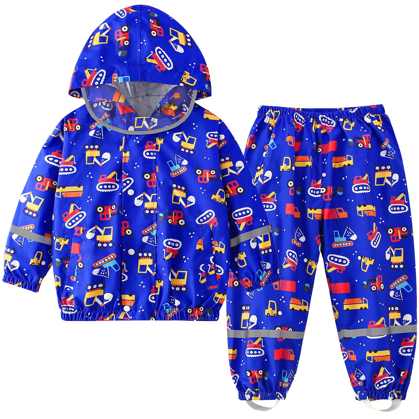 Kids Rainsuit Cartoon Raincoat Set, Toddlers Waterproof Raincoat with Pants Child Rainset Rainwear