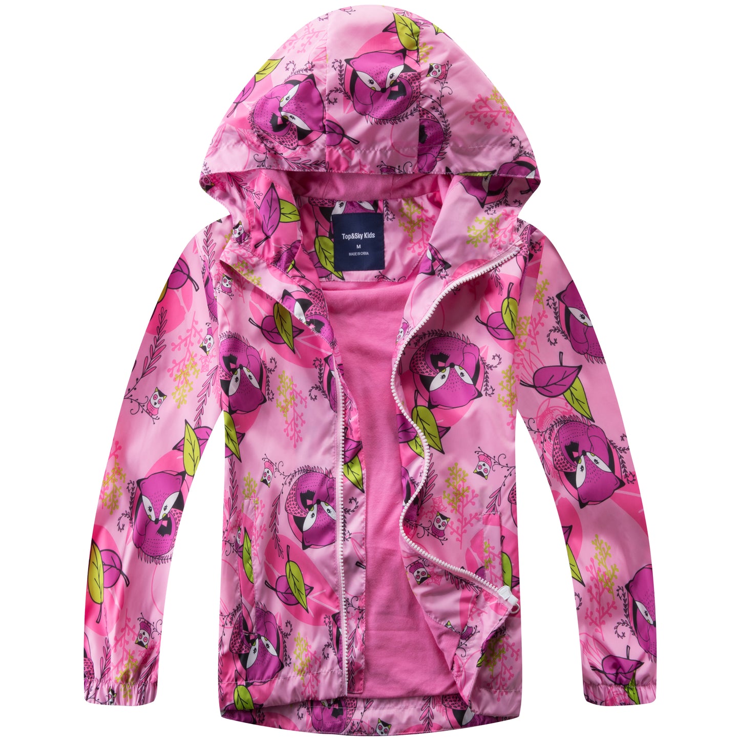 Girls Rain Jackets Waterproof Lightweight Hooded Cotton Kids Outdoor Raincoats Breathable Windbreakers 4-11 Years