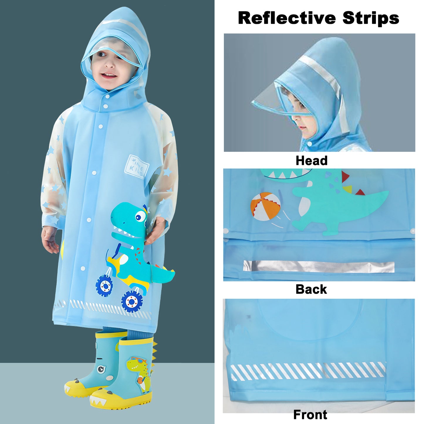 Kids Raincoats Waterproof Rain Poncho Girls Boys Rain Jacket Toddler Cartoon Rain Wear S-4XL Size